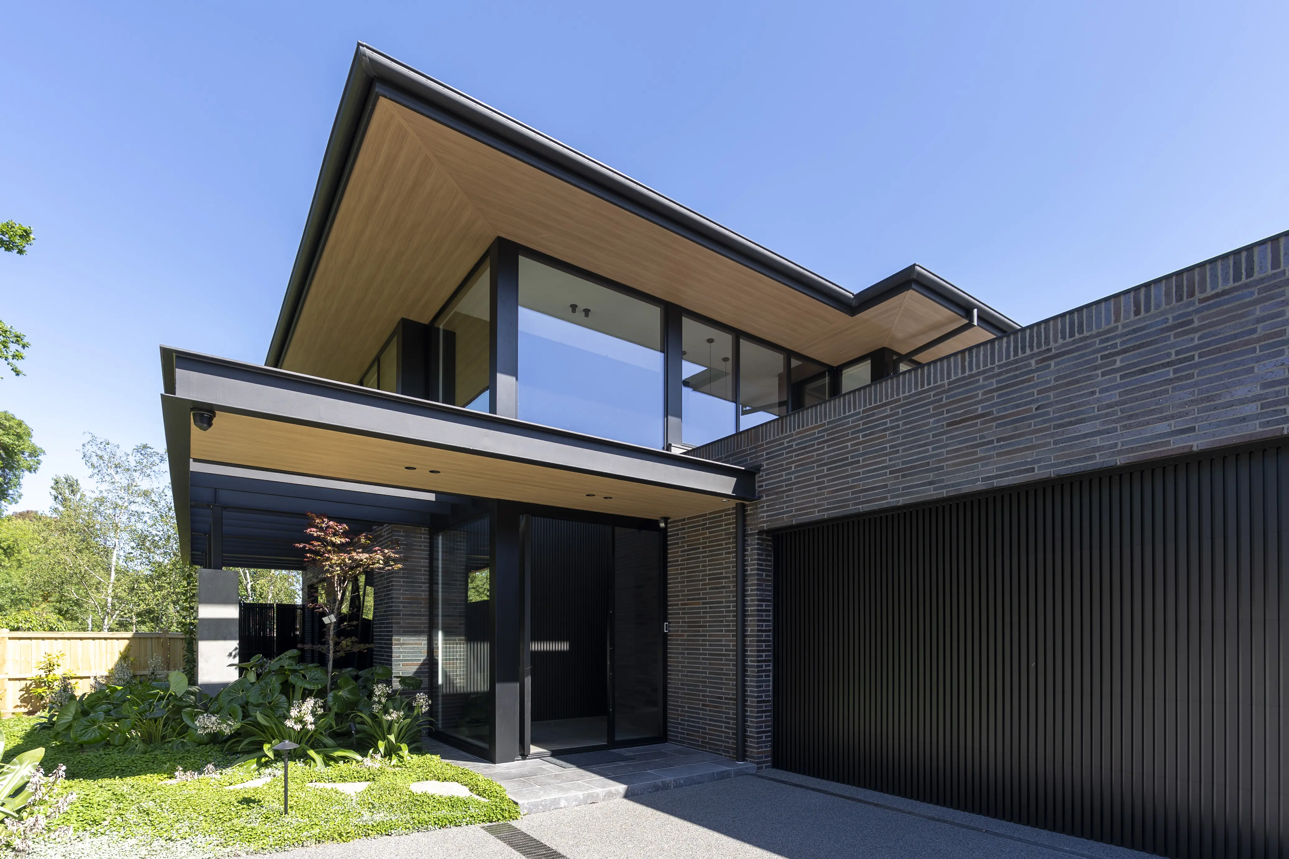 Exterior driveway and facade of the Berwick custom build